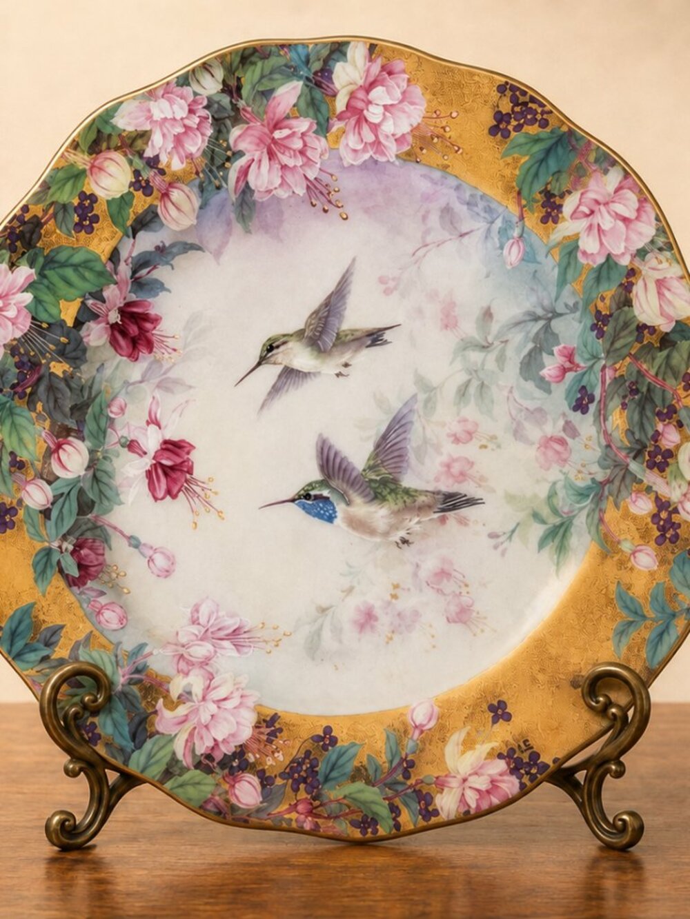 Lena Liu "Gilded Grandeur" Hummingbird Collector Plate Bradford Exchange